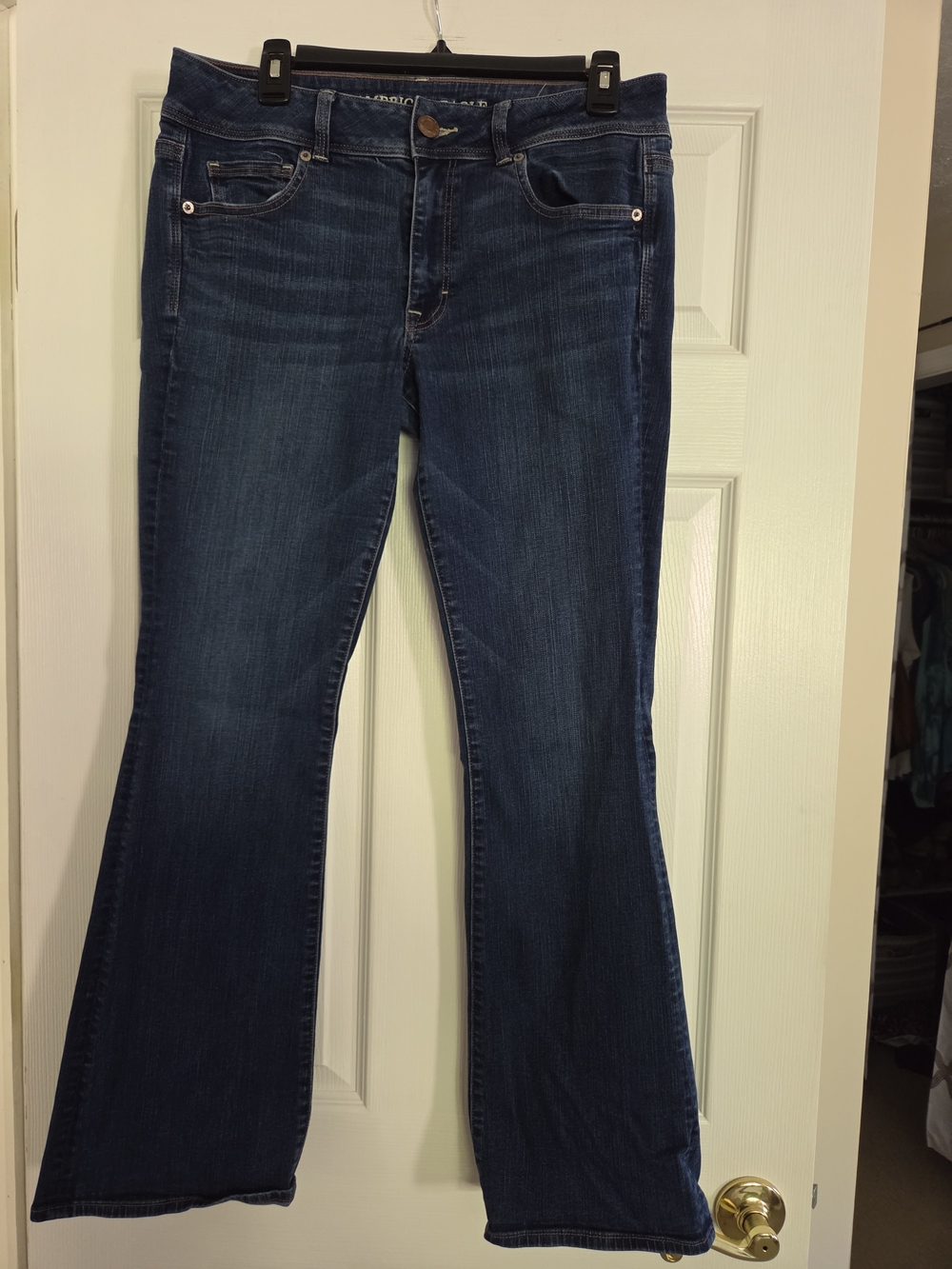 American Eagle Outfitters Dark Blue Kick Boot Jeans 12